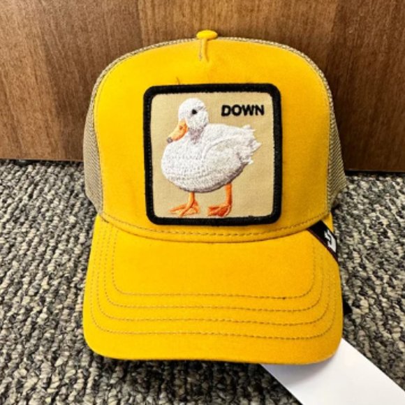 Goorin Animal Trucker Baseball Snapback Hat Cap Down Duck You Sucker 55.0 Yellow